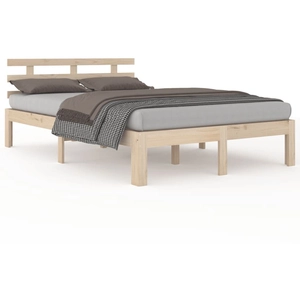 vidaXL Cadre de lit bois massif 150x200 cm très grand pas cher
