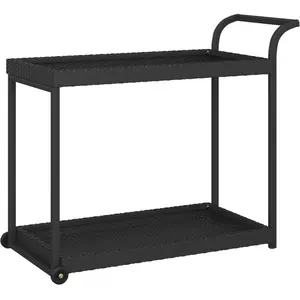 Comparateur de prix : vidaXL Chariot de bar Noir 100x45x83 cm Résine tressée