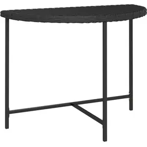 vidaXL Table de jardin Noir 100x50x75 cm Résine tressée pas cher