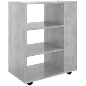 vidaXL Armoire à roulettes Gris béton 60x35x75 cm Aggloméré pas cher