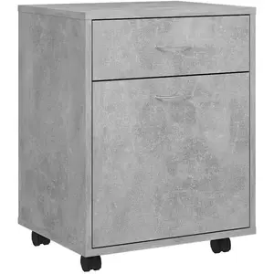 vidaXL Armoire à roulettes Gris béton 45x38x54 cm Aggloméré pas cher