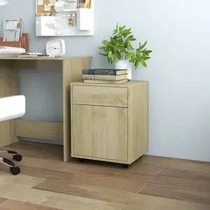 vidaXL Armoire à roulettes Chêne sonoma 45x38x54 cm Aggloméré pas cher