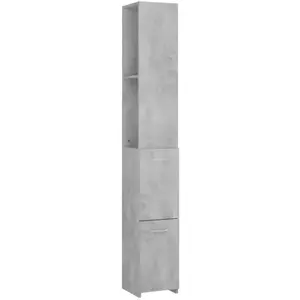 vidaXL Armoire de bain gris béton 25x26,5x170 cm bois d'ingénierie pas cher