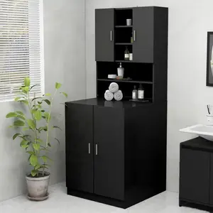 Comparateur de prix : vidaXL Meuble pour machine à laver Noir 70,5x25,5x90 cm