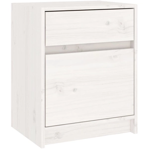 vidaXL Table de chevet Blanc 40x31x50 cm Bois de pin massif pas cher