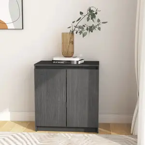 vidaXL Armoire latérale gris 60x36x65 cm bois de pin massif pas cher