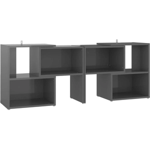vidaXL Meuble TV Gris brillant 104x30x52 cm Aggloméré pas cher