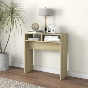 vidaXL Table console Chêne sonoma 78x30x80 cm Aggloméré pas cher