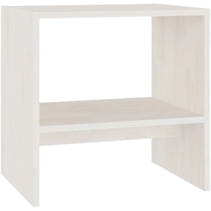 vidaXL Table de chevet Blanc 40x30,5x40 cm Bois de pin massif pas cher