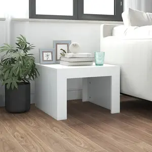 vidaXL Table basse blanc 50x50x35 cm bois d'ingénierie pas cher