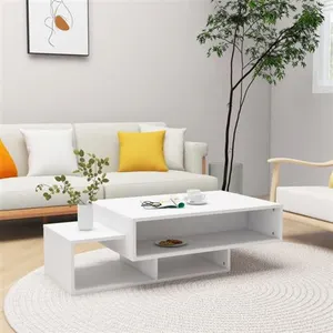vidaXL Table basse Blanc 105x55x32 cm Aggloméré pas cher