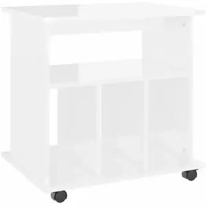 vidaXL Armoire à roulettes Blanc brillant 60x45x60 cm Aggloméré pas cher