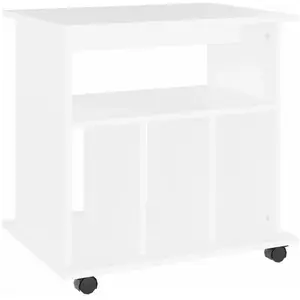vidaXL Armoire à roulettes Blanc 60x45x60 cm Bois d’ingénierie 808476 pas cher