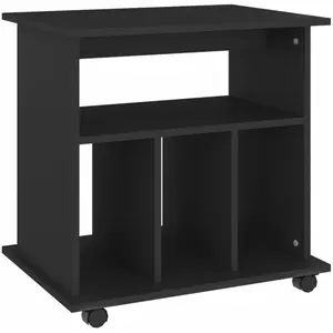 vidaXL Armoire à roulettes Noir 60x45x60 cm Aggloméré pas cher