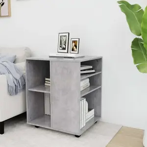 vidaXL Armoire à roulettes Gris béton 60x53x72 cm Aggloméré pas cher