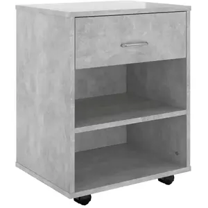 Vidaxl - Armoire à roulettes Gris béton 46x36x59 cm Aggloméré Gris béton pas cher