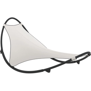 vidaXL Chaise longue à bascule avec roues Acier et textilène Crème pas cher