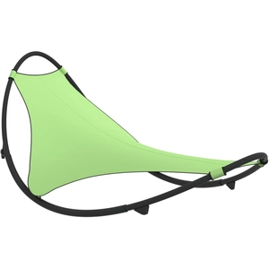 vidaXL Chaise longue à bascule avec roues Acier et textilène Vert pas cher