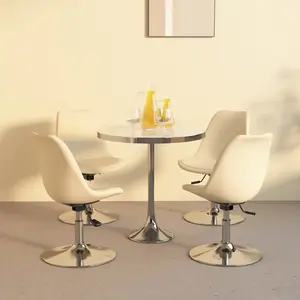 vidaXL Chaises pivotantes à manger lot de 4 Crème Tissu pas cher