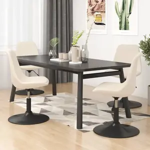 vidaXL Chaises à dîner pivotantes 4 pcs Crème Velours pas cher