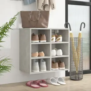 vidaXL Armoire à chaussures Gris béton 52,5x30x50 cm pas cher