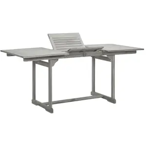 vidaXL Table à dîner de jardin (120-170)x80x75 cm Bois d'acacia massif pas cher