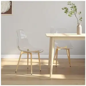 vidaXL Chaises à manger lot de 2 Transparent PET pas cher
