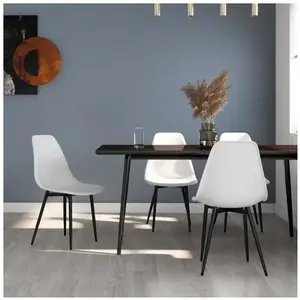 vidaXL Chaises à manger lot de 4 blanc PP pas cher
