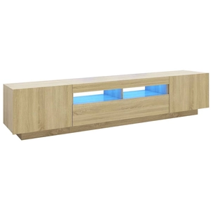vidaXL Meuble TV avec lumières LED Chêne sonoma 200x35x40 cm pas cher