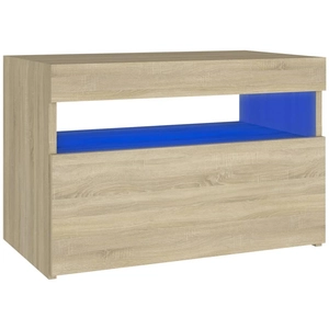 vidaXL Table de chevet avec lumières LED chêne sonoma 60x35x40 cm pas cher