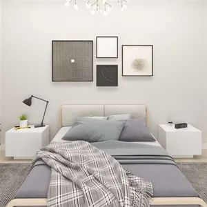 vidaXL Table de chevet Blanc 100x35x40 cm Aggloméré pas cher