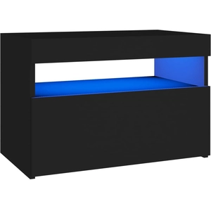 vidaXL Table de chevet avec lumières LED noir 60x35x40 cm pas cher