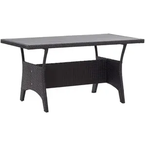 vidaXL Table de jardin Noir 120x70x66 cm Résine tressée pas cher