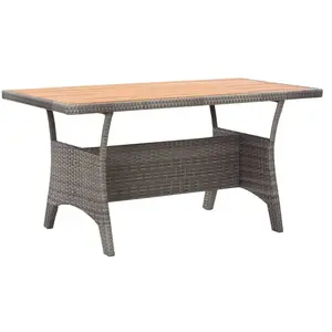 vidaXL Table de jardin Gris 120x70x66 cm Bois d'acacia massif pas cher