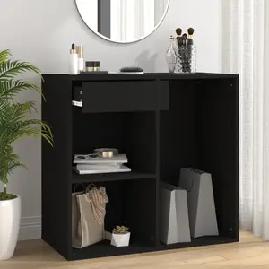 vidaXL Armoire à cosmétiques noir 80x40x75 cm bois d'ingénierie pas cher