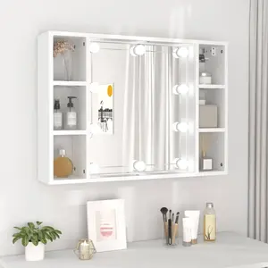 Comparateur de prix : vidaXL Armoire à miroir avec LED Blanc 76x15x55 cm