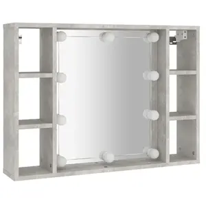 Comparateur de prix : vidaXL Armoire à miroir avec LED Gris béton 76x15x55 cm