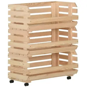 Comparateur de prix : vidaXL Chariot à légumes 77x30x80 cm Bois de pin solide