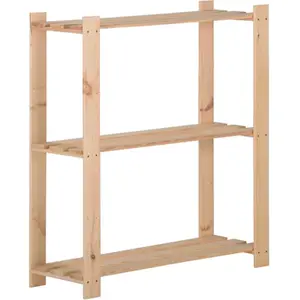 Comparateur de prix : vidaXL Étagère de stockage 3 niveaux 80x28,5x90 cm Bois de pin massif