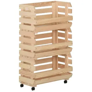 Comparateur de prix : vidaXL Chariot à légumes 37x30x80 cm Bois de pin solide