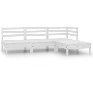 vidaXL Salon de jardin 4 pcs Bois de pin massif Blanc pas cher