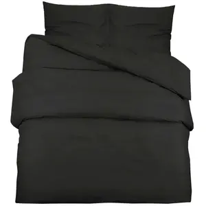 Comparateur de prix : vidaXL Ensemble de housse de couette Noir 240x220 cm Microfibre légère
