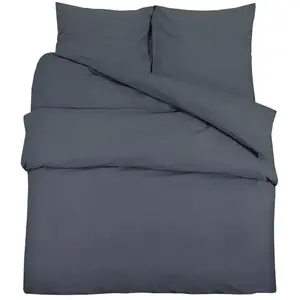 vidaXL Ensemble de housse de couette Anthracite 200x200 cm Microfibre pas cher