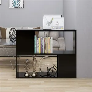 Meuble tv Noir 80x24x63 cm Bois d'ingénierie Vidaxl Black pas cher