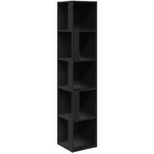 Comparateur de prix : vidaXL Vidaxl Armoire D'angle Noir 33x33x164,5 Cm Bois D'ingénierie