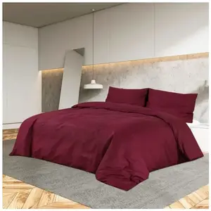 Comparateur de prix : vidaXL Ensemble de housse de couette Bordeaux 200x200 cm Microfibre