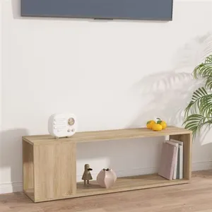 vidaXL Meuble TV Chêne sonoma 100x24x32 cm Aggloméré pas cher