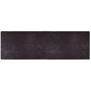 vidaXL Tapis lavable antidérapant 80x300 cm Anthracite pas cher