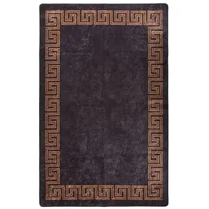 Comparateur de prix : vidaXL Tapis lavable antidérapant 80x150 cm Noir et doré