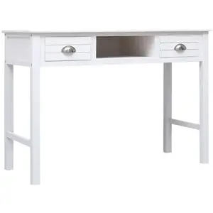 vidaXL Buffet Blanc 108x45x76 cm Bois de Paulownia massif pas cher